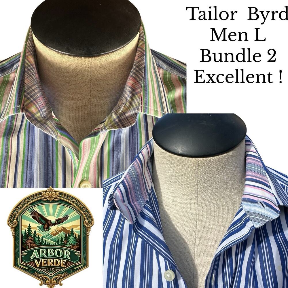 Tailor Bryd Shirt Bundle 2 Men L Long sleeve Open collar Perfect contrast cuff
